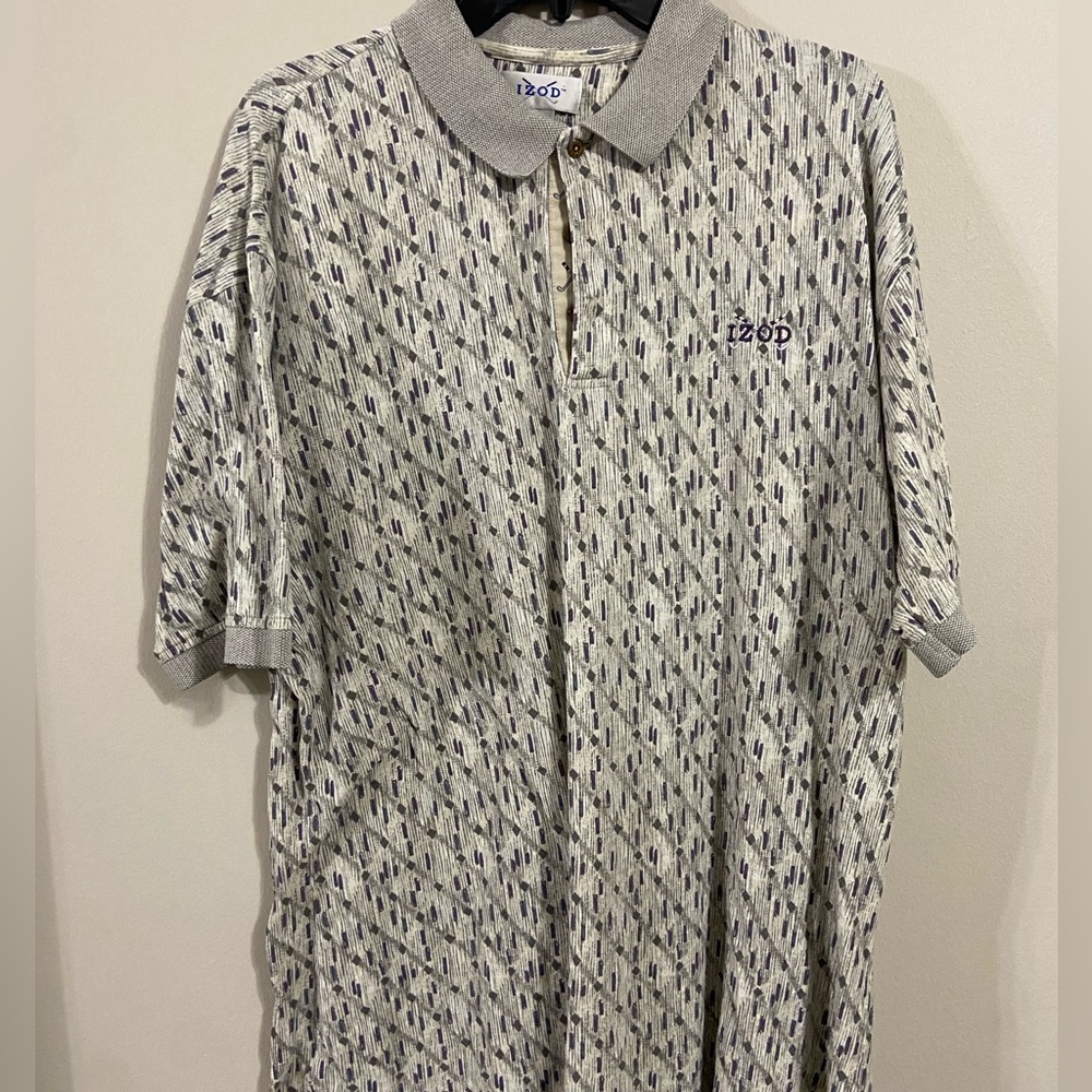 90s IZOD patterned dad polo